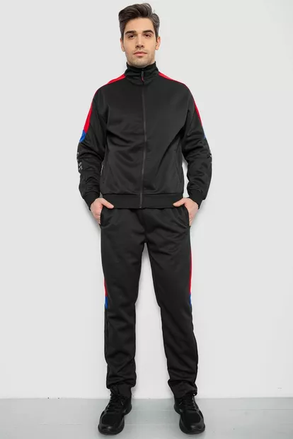 Спортивный костюм мужской двухнитка  -уценка, цвет черный, 129R5215-U-8