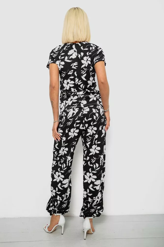 Купить Костюм женский повседневный с принтом, цвет черный, 257R815 - Фото №4