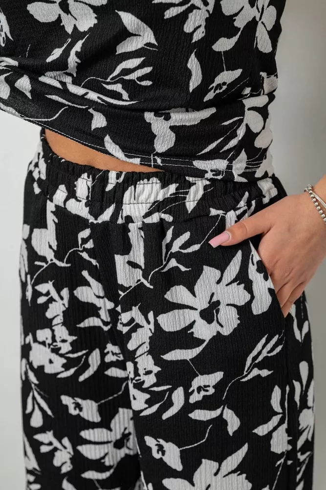 Купить Костюм женский повседневный с принтом, цвет черный, 257R815 - Фото №5