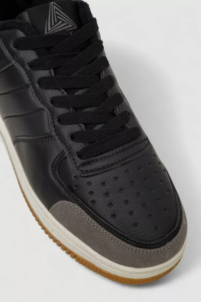 Купити Кросівки чоловічі зимові на хутрі, колір чорно-білий, 248RH201 - Фото №2