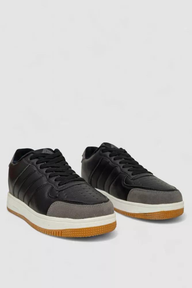 Купити Кросівки чоловічі зимові на хутрі, колір чорно-білий, 248RH201 - Фото №3