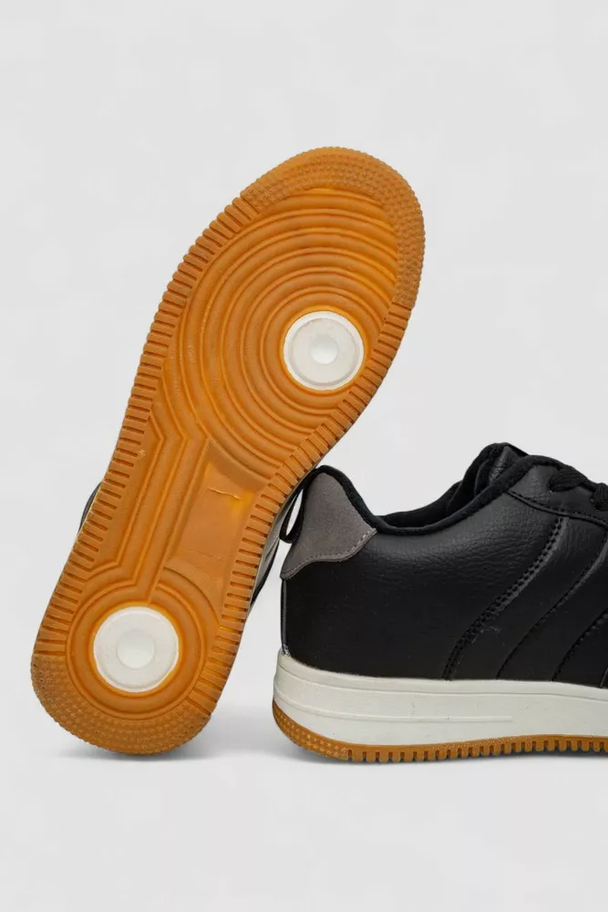 Купити Кросівки чоловічі зимові на хутрі, колір чорно-білий, 248RH201 - Фото №5