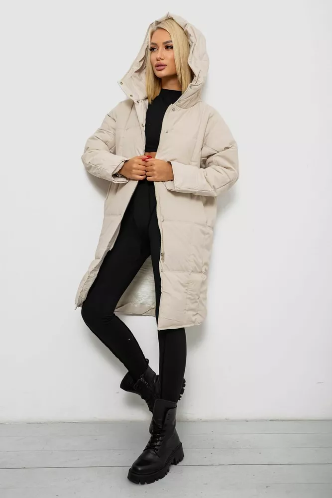 Купить Куртка женская зимняя  -уценка, цвет светло-бежевый, 244R8832-U - Фото №3