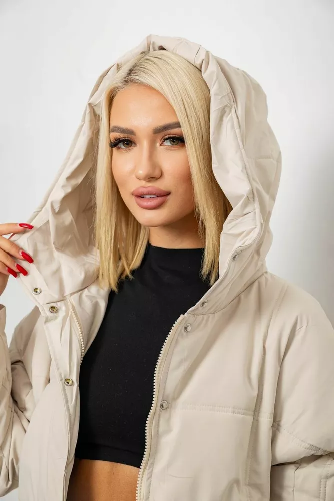 Купить Куртка женская зимняя  -уценка, цвет светло-бежевый, 244R8832-U - Фото №6