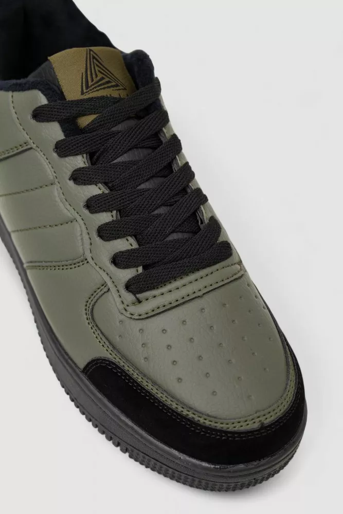 Купить Кроссовки мужские зимние на меху, цвет хаки, 248RH201 - Фото №2