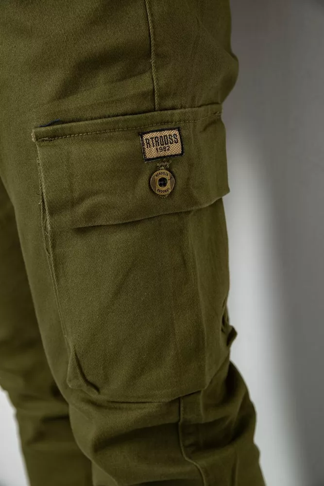 Купити Джинси чоловічі демісезонні  уцінка, колір хакі, 243R8083-U-1 - Фото №5