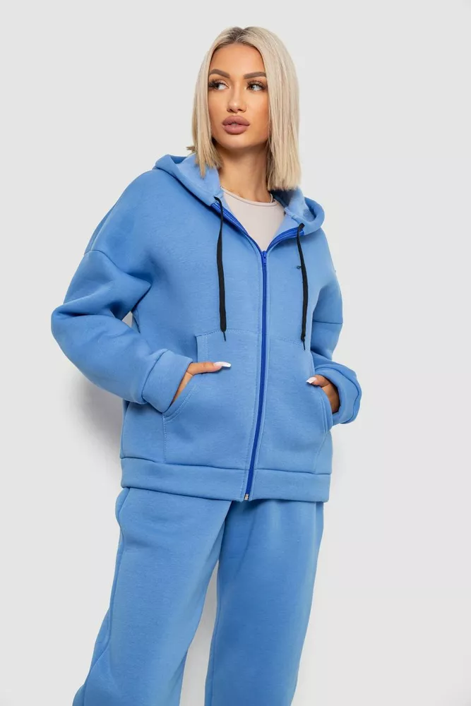 Купить Спортивный костюм женский на флисе  -уценка, цвет джинс, 238R5715-1-U - Фото №2