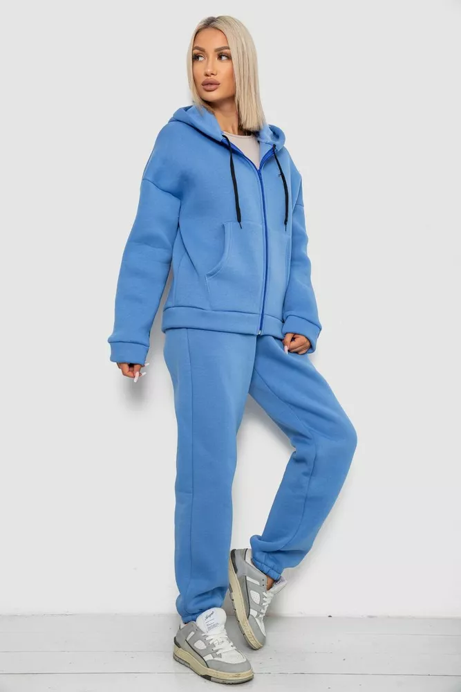 Купить Спортивный костюм женский на флисе  -уценка, цвет джинс, 238R5715-1-U - Фото №3