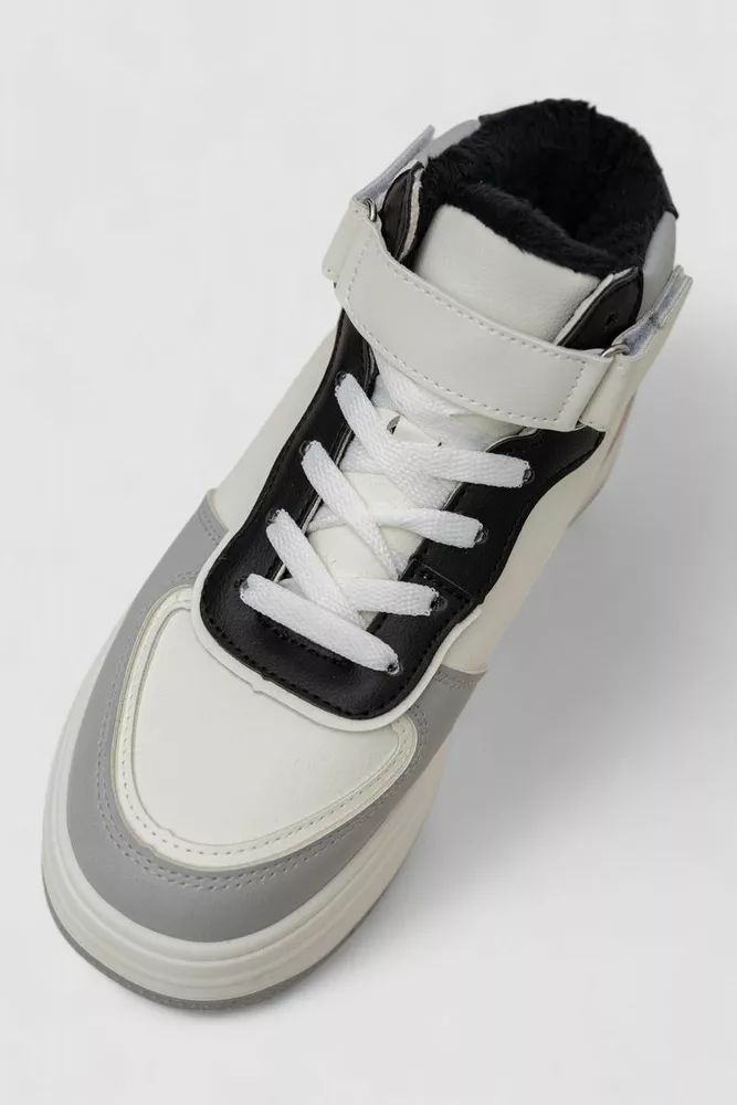 Купить Кроссовки женские зимние на меху  -уценка, цвет бело-серый, 248RAM03-86-U-1 - Фото №2