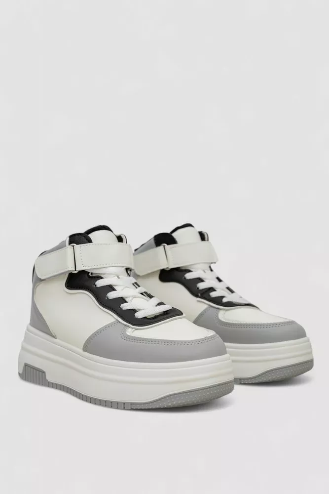 Купить Кроссовки женские зимние на меху  -уценка, цвет бело-серый, 248RAM03-86-U-1 - Фото №3