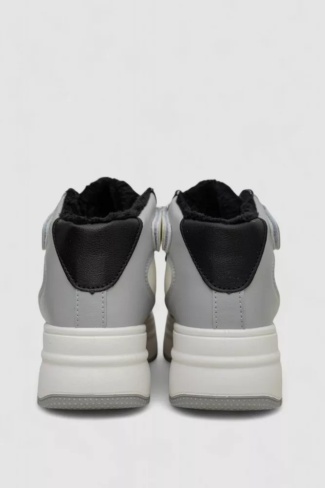 Купить Кроссовки женские зимние на меху  -уценка, цвет бело-серый, 248RAM03-86-U-1 - Фото №4