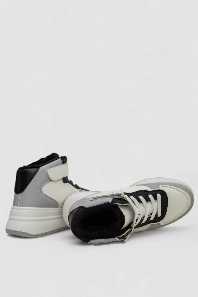 Купить Кроссовки женские зимние на меху  -уценка, цвет бело-серый, 248RAM03-86-U-1 - Фото №5