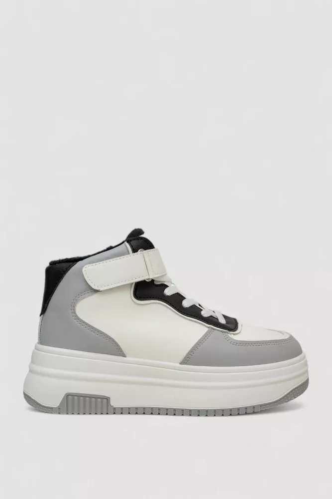 Купить Кроссовки женские зимние на меху  -уценка, цвет бело-серый, 248RAM03-86-U-1 - Фото №1