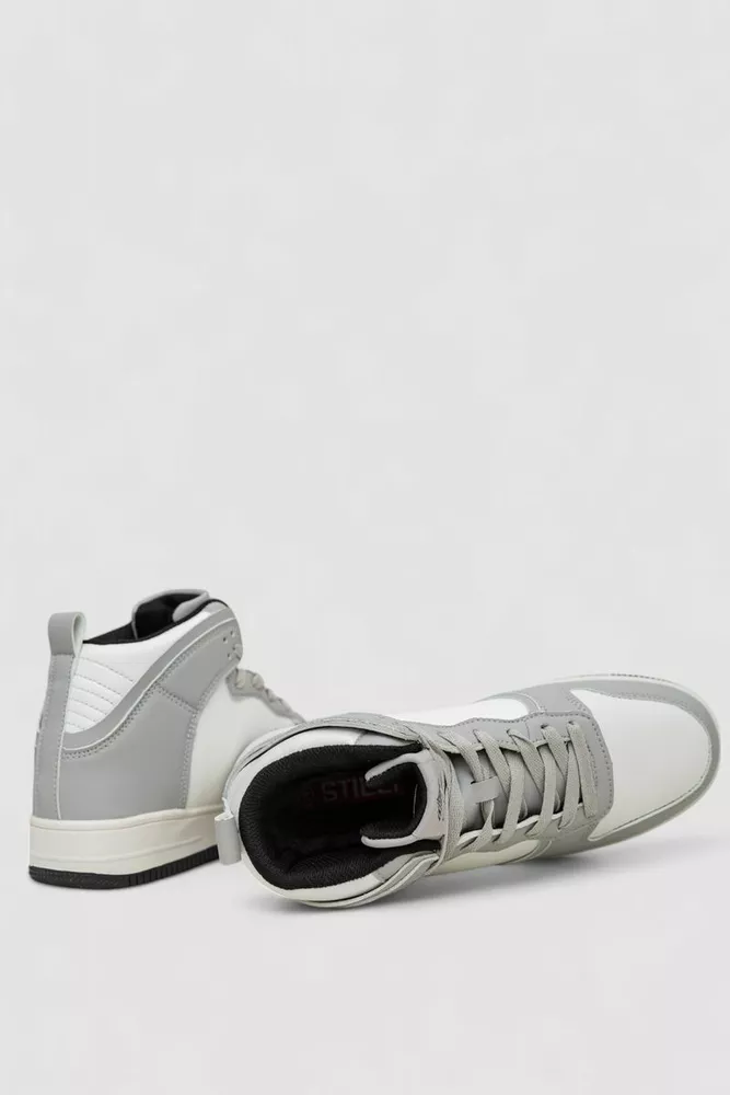 Купити Кросівки чоловічі зимові на хутрі  уцінка, колір біло-сірий, 248RCX698-U-5 - Фото №5