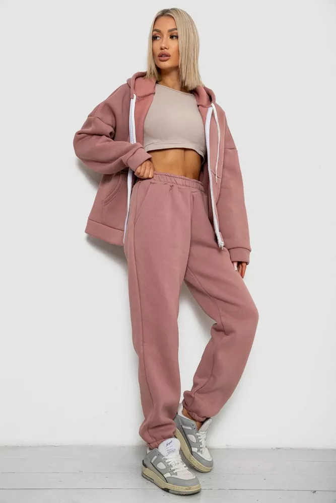 Купить Спортивный костюм женский на флисе  -уценка, цвет пудровый, 238R5715-5-U-1 - Фото №3