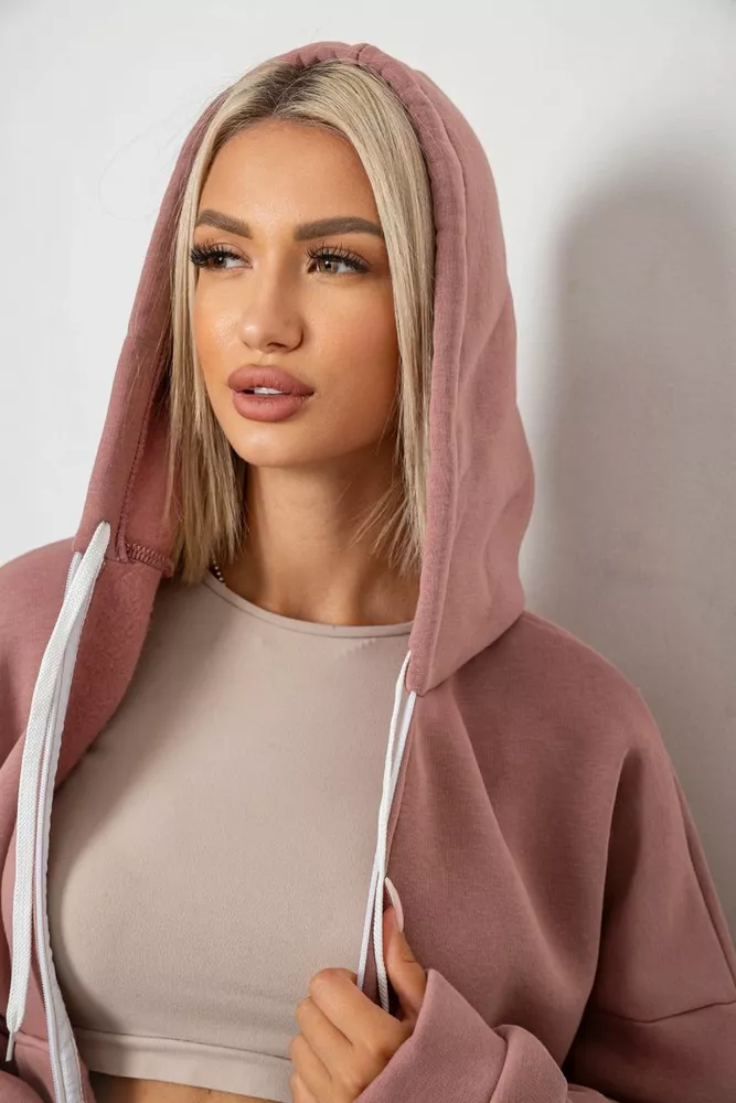 Купить Спортивный костюм женский на флисе  -уценка, цвет пудровый, 238R5715-5-U-1 - Фото №5