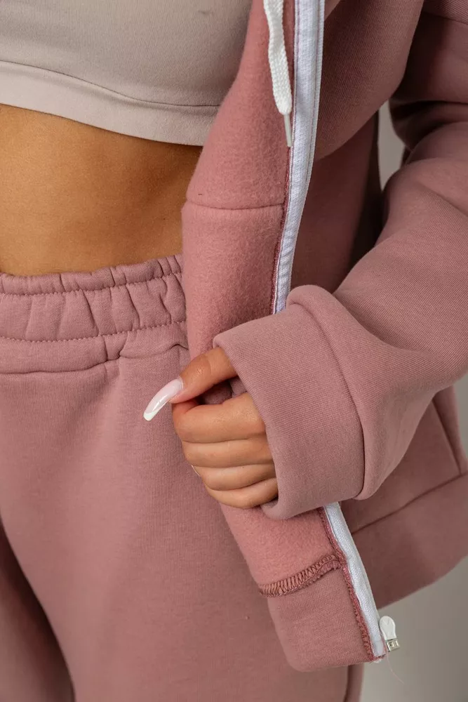 Купить Спортивный костюм женский на флисе  -уценка, цвет пудровый, 238R5715-5-U-1 - Фото №6