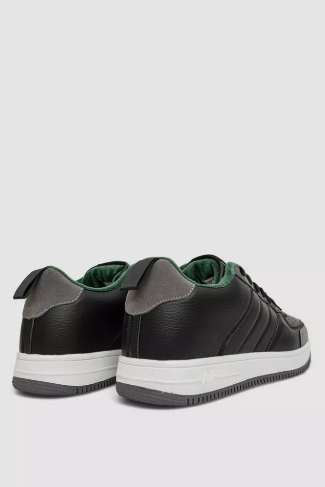 Купить Кроссовки мужские зимние на меху, цвет черно-зеленый, 248RH201 - Фото №4