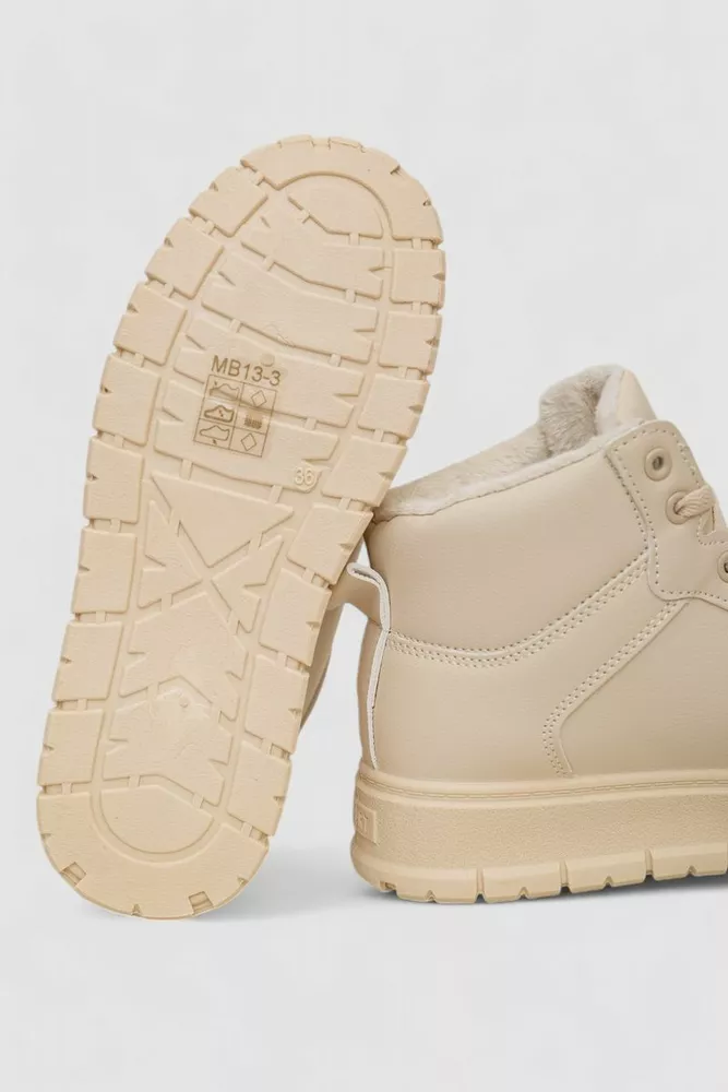Купить Кроссовки женские зимние на меху  -уценка, цвет бежевый, 248RMB13-U-1 - Фото №7