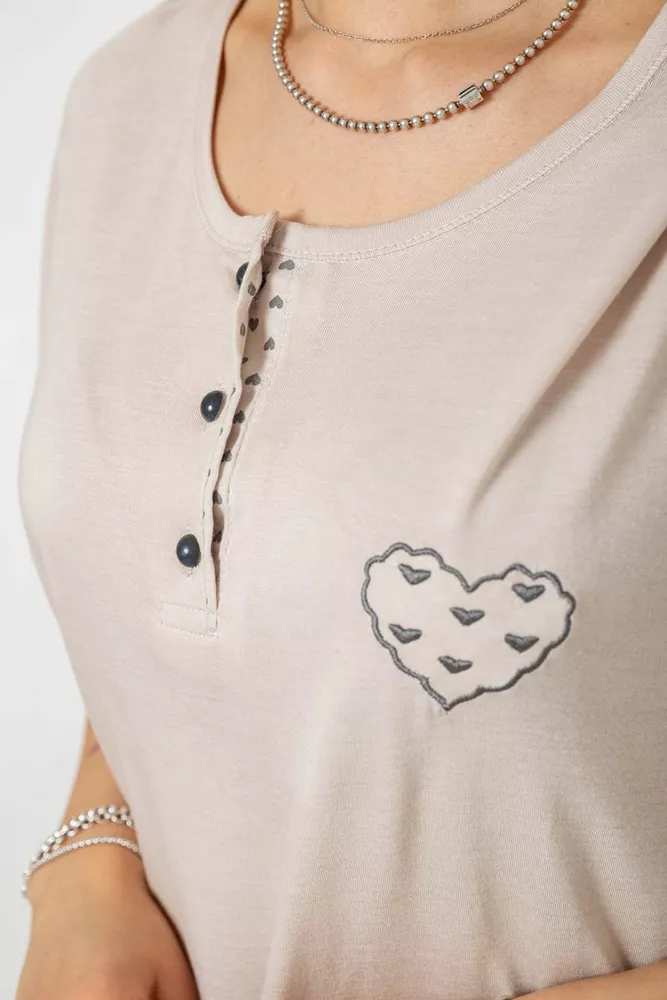 Купить Пижама женская с принтом  -уценка, цвет бежевый, 243R7000-U - Фото №5