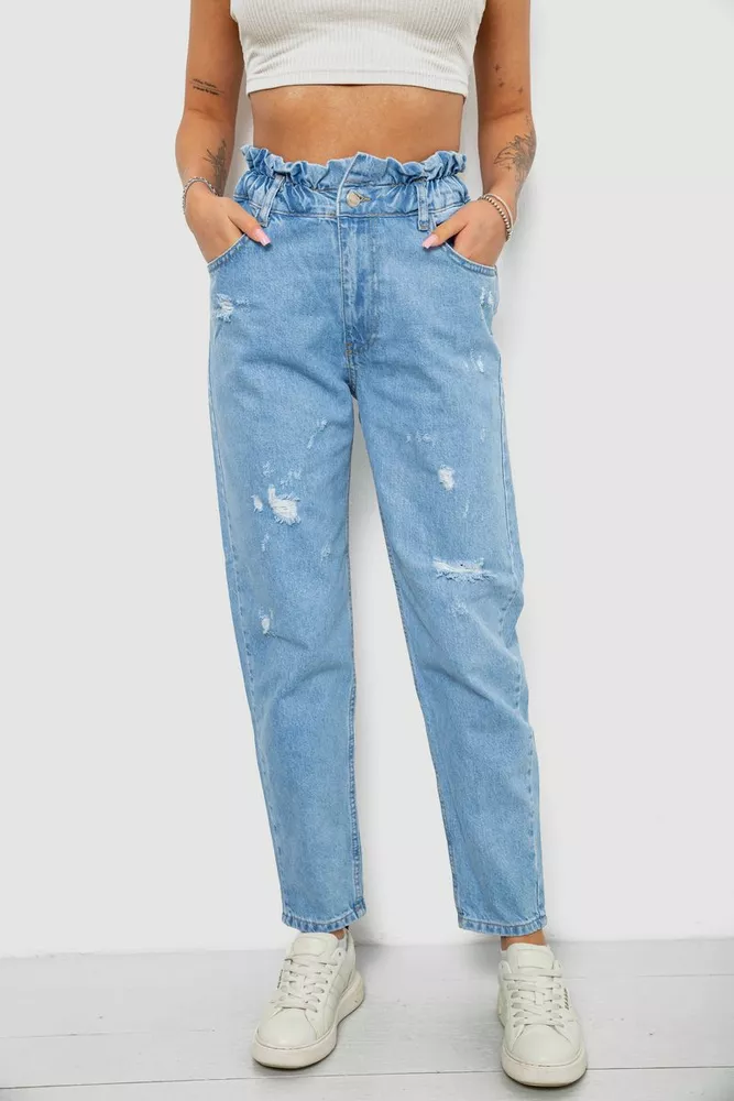 Купить Джинсы женские Mom-fit, цвет голубой, 244R1601S20-LZ - Фото №1