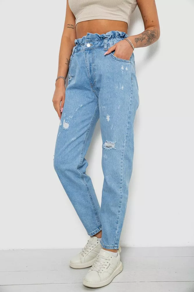 Купить Джинсы женские Mom-fit, цвет голубой, 244R1601S20-LZ - Фото №3