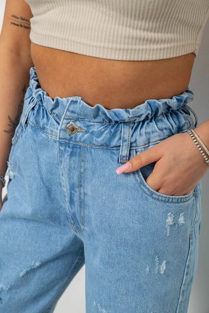 Купить Джинсы женские Mom-fit, цвет голубой, 244R1601S20-LZ - Фото №5