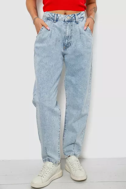 Джинси жіночі однотонні Mom 244R1826S21, колір Блакитний