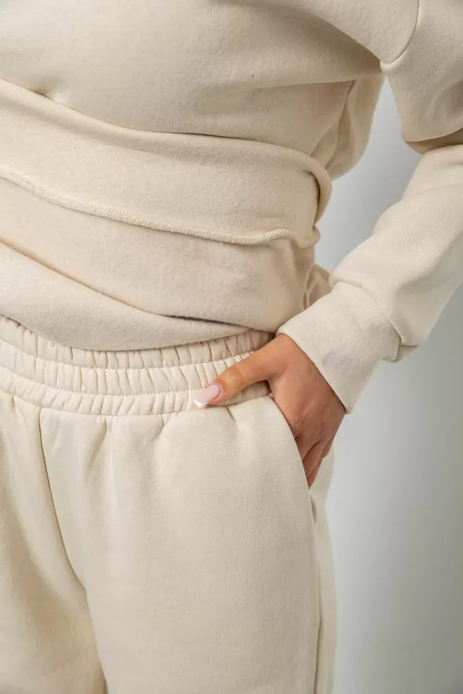 Купить Спортивный костюм женский на флисе  -уценка, цвет молочный, 247R1057-1-U - Фото №6