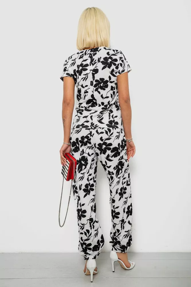 Купить Костюм женский повседневный с принтом, цвет молочный, 257R815 - Фото №4