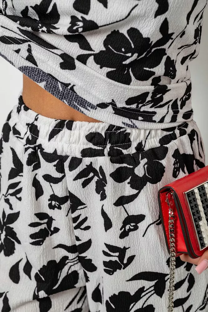 Купить Костюм женский повседневный с принтом, цвет молочный, 257R815 - Фото №5