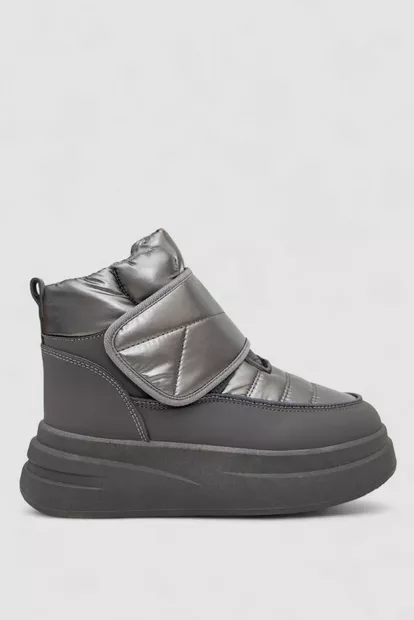 Дутики женские зимние на меху  -уценка, цвет серый, 248RLM10-U