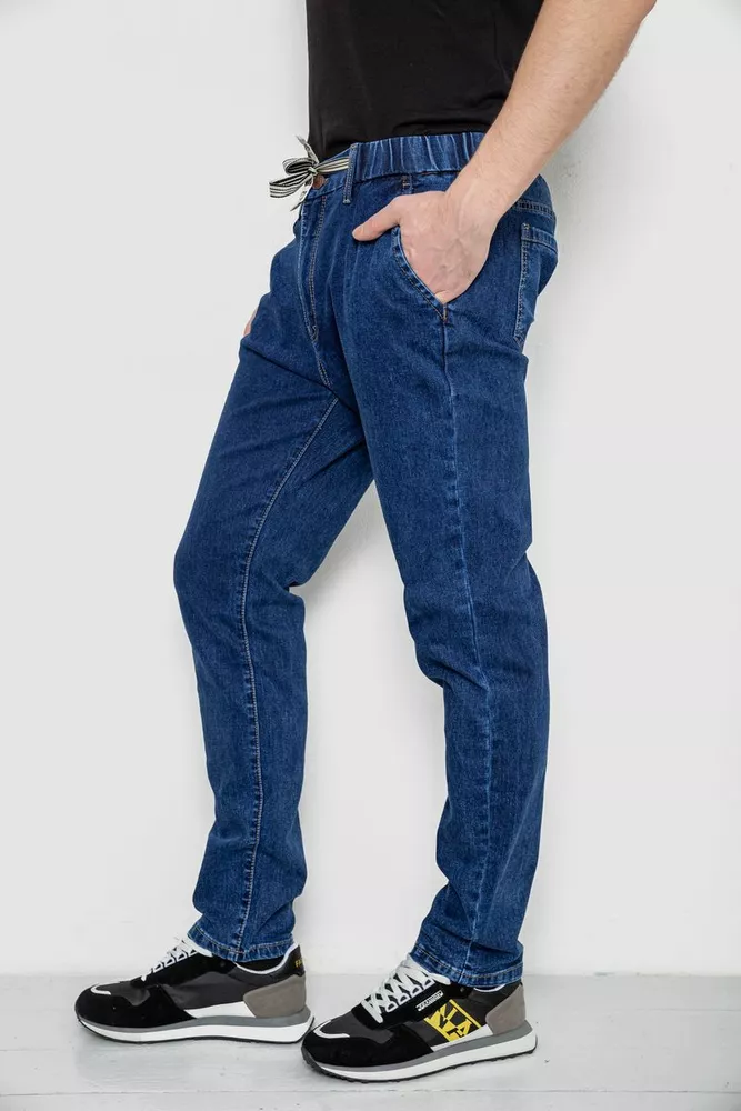 Купить Джинсы мужские на резинке  -уценка, цвет синий, 244R8064-U - Фото №3