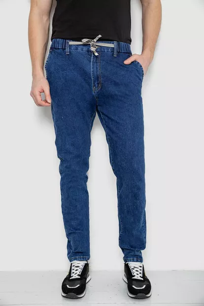 Джинсы мужские на резинке  -уценка, цвет синий, 244R8064-U