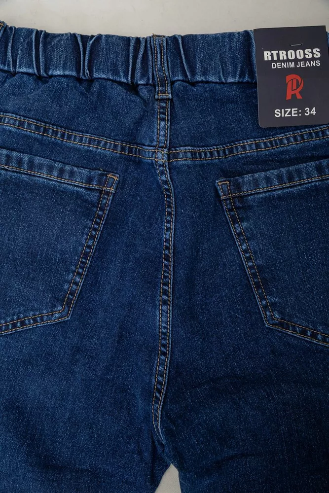 Купить Джинсы мужские на резинке  -уценка, цвет синий, 244R8064-U - Фото №6
