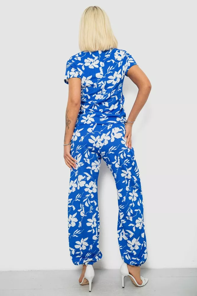 Купить Костюм женский повседневный с принтом, цвет синий, 257R815 - Фото №4