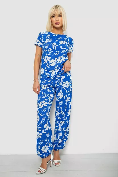 Костюм женский повседневный с принтом, цвет синий, 257R815