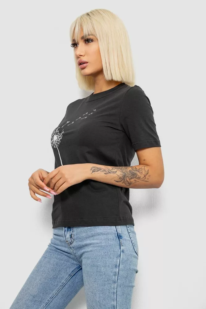 Купить Футболка женская с принтом, цвет грифельный, 241R124 - Фото №3