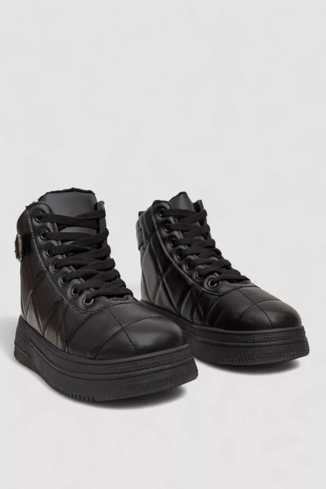 Купити Кросівки жіночі зимові, колір чорний, 248RBB10 - Фото №3