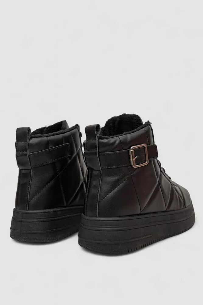 Купити Кросівки жіночі зимові, колір чорний, 248RBB10 - Фото №4