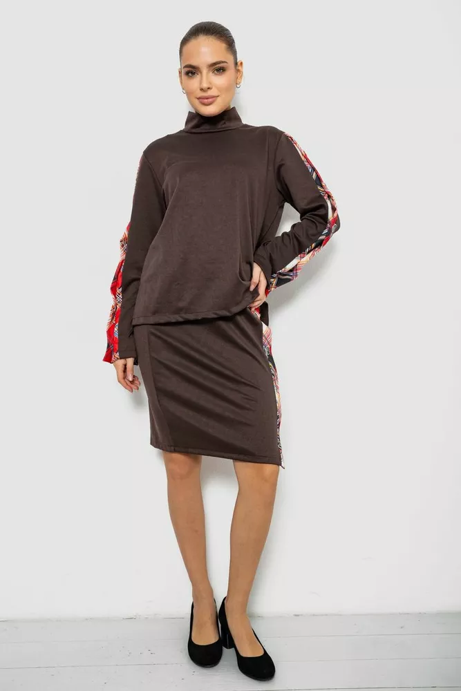 Купить Костюм женский, цвет коричнево-красный, 257R322-3 - Фото №2