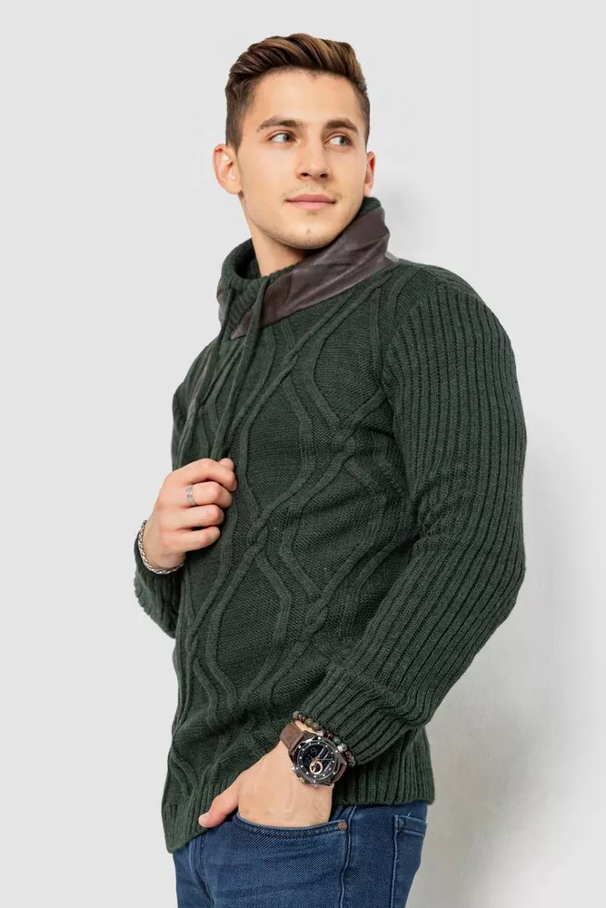 Купити Светр чоловічий, колір хакі, 247R3248 - Фото №3