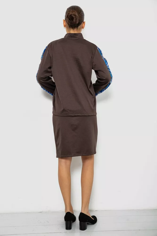 Купить Костюм женский, цвет коричнево-синий, 257R322-3 - Фото №4