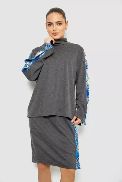 Костюм женский, цвет серо-синий, 257R322-3