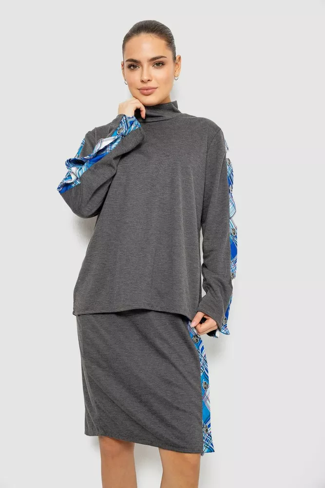 Купить Костюм женский, цвет серо-синий, 257R322-3 - Фото №1