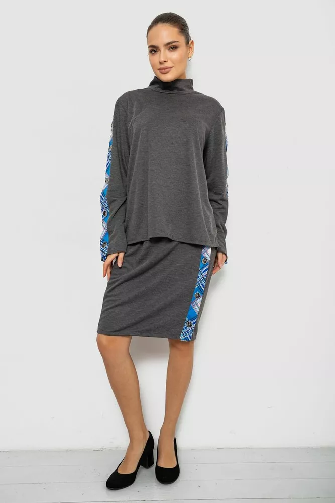 Купить Костюм женский, цвет серо-синий, 257R322-3 - Фото №2