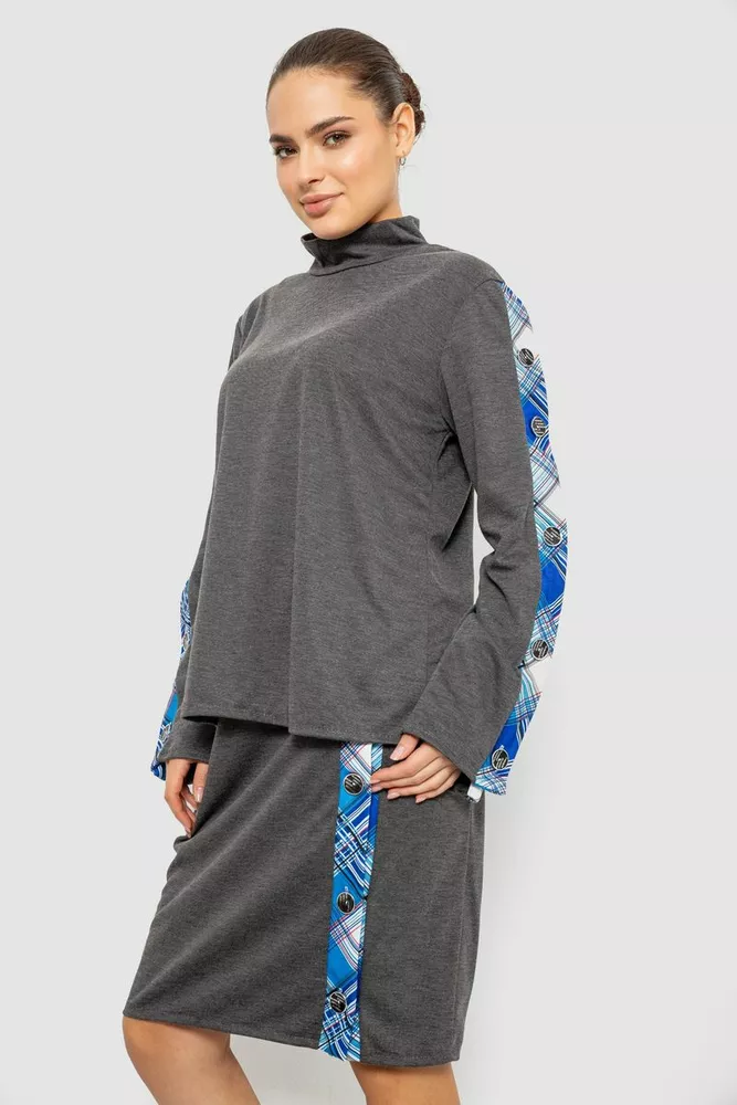 Купить Костюм женский, цвет серо-синий, 257R322-3 - Фото №3