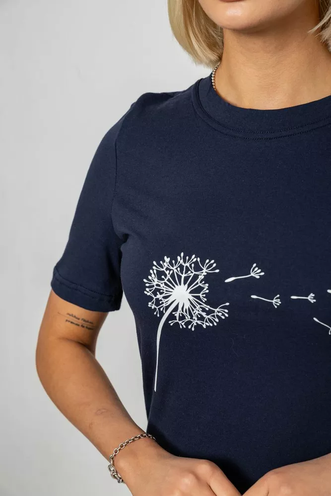 Купити Жіноча футболка з принтом, колір синій, 241R124 - Фото №5