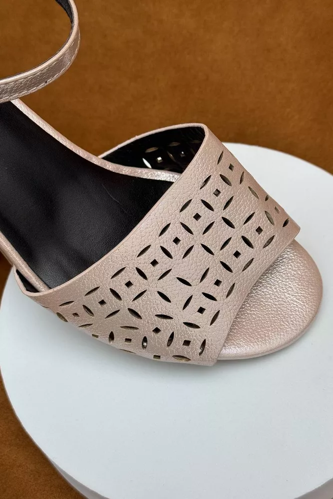 Купить Босоножки женские, цвет пудровый, 243RE251 - Фото №2