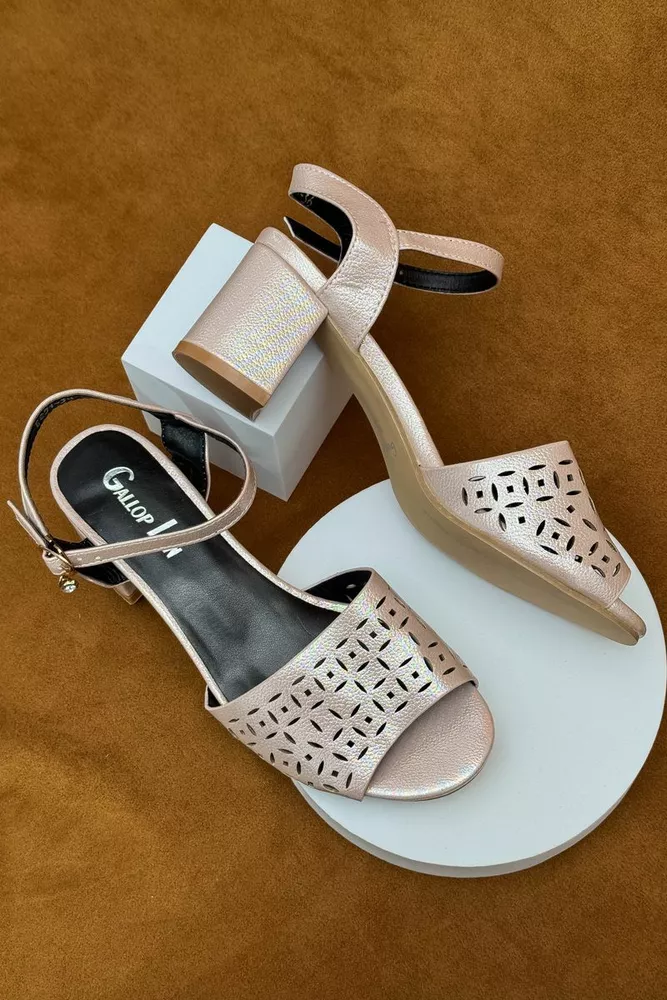 Купить Босоножки женские, цвет пудровый, 243RE251 - Фото №3